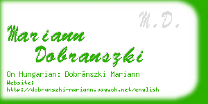 mariann dobranszki business card